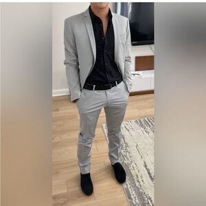 Italian Men's Light Gray Suit Blazer size S